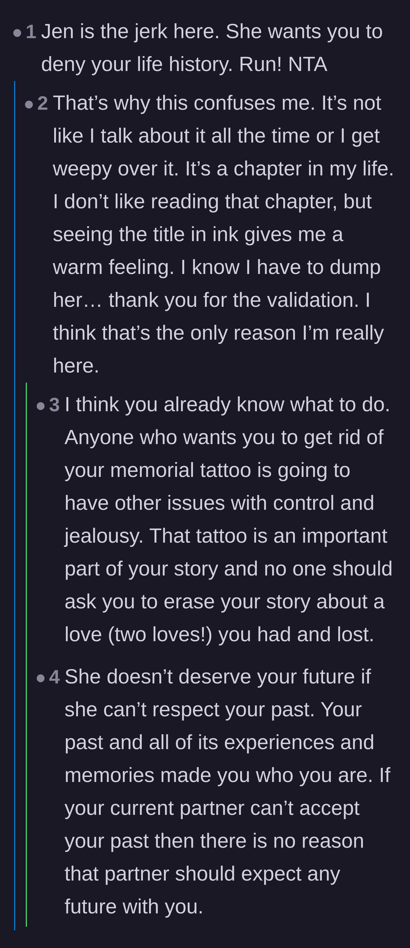 Comment thread 3 - The original poster replies to a comment, confirming that he sees the truth and is going to end the relationship over this ultimatum.