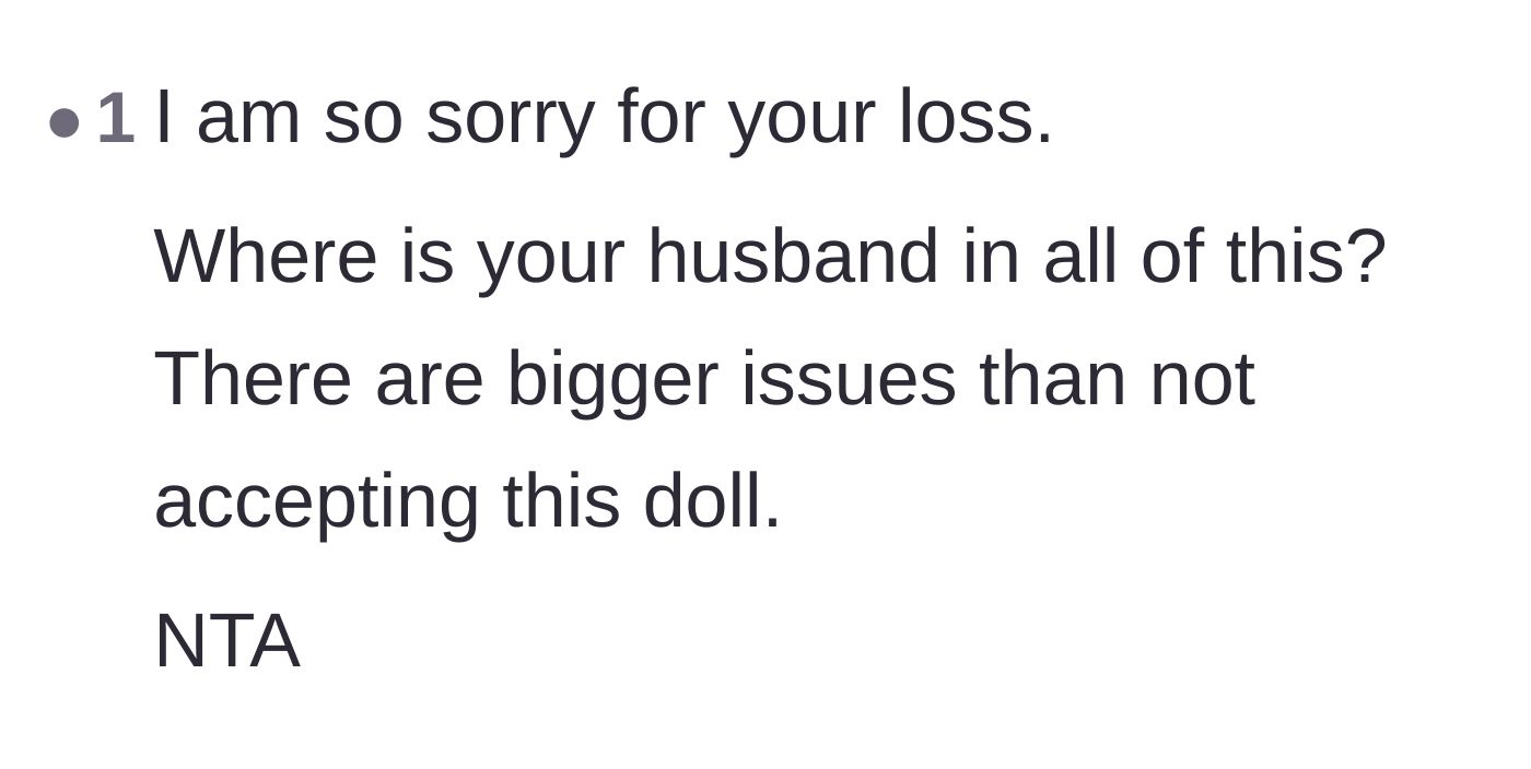 Comment thread 2 - A commenter questioning where the husband was during this traumatic family exchange.