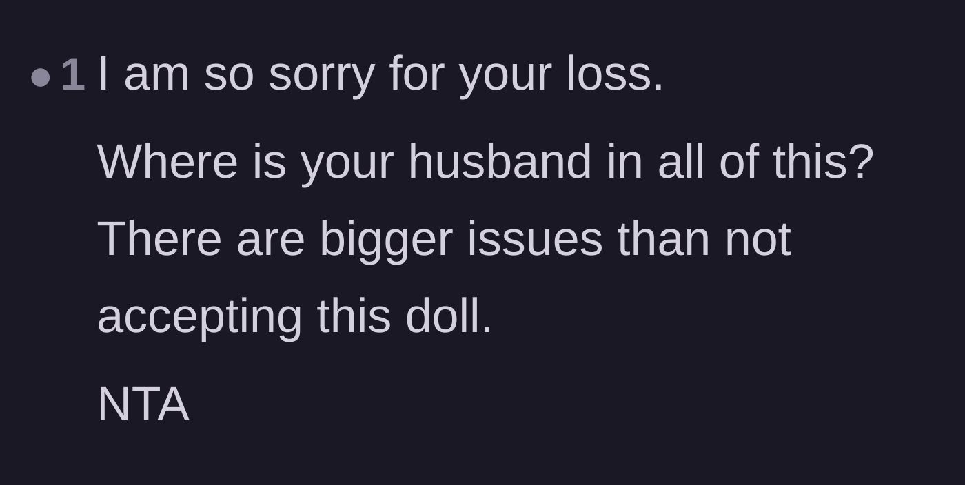 Comment thread 2 - A commenter questioning where the husband was during this traumatic family exchange.