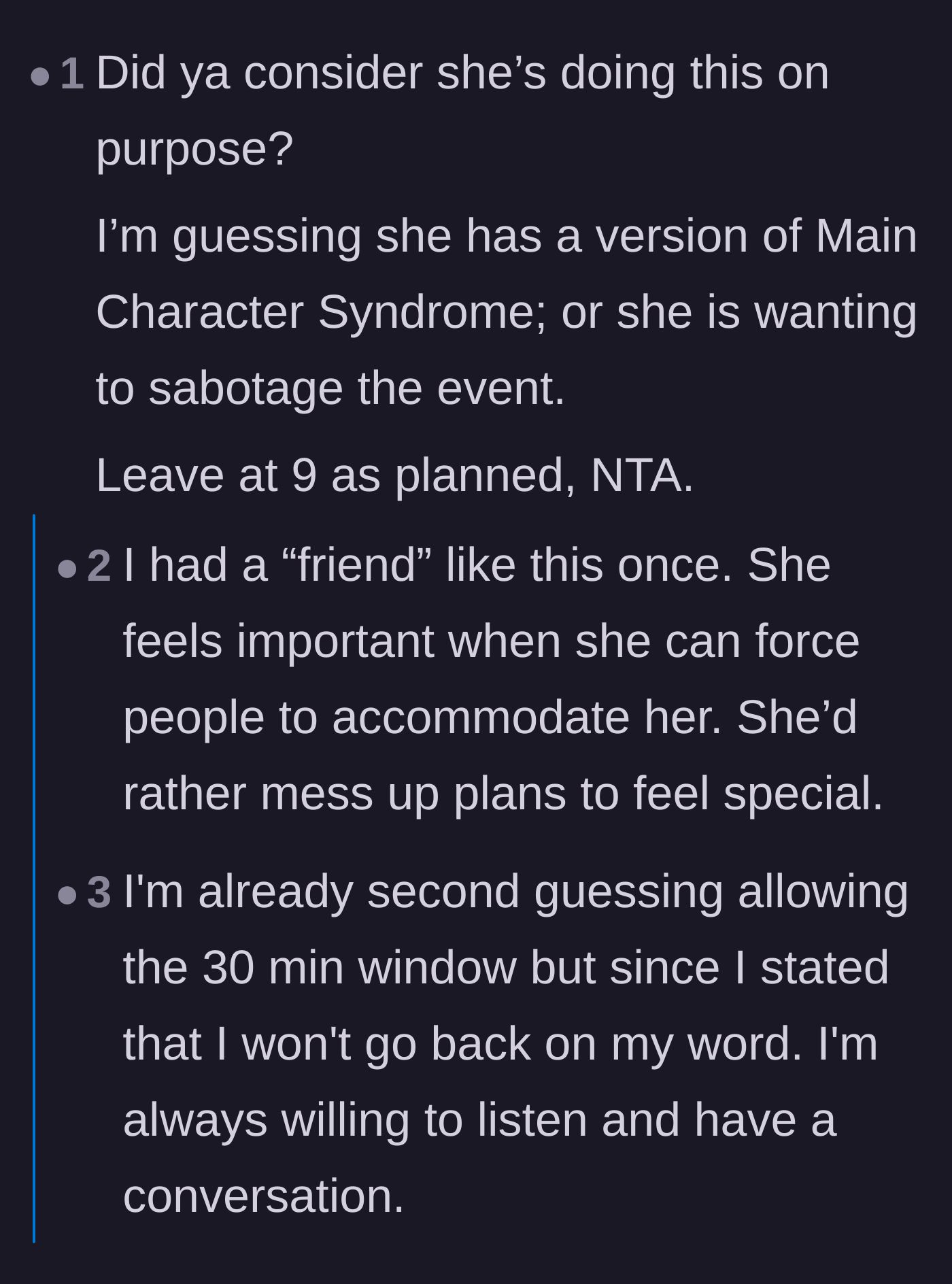 Comment thread 2 - A thread diagnosing the late friend with Main Character Syndrome, complete with a hilarious mock-slam poetry reading.