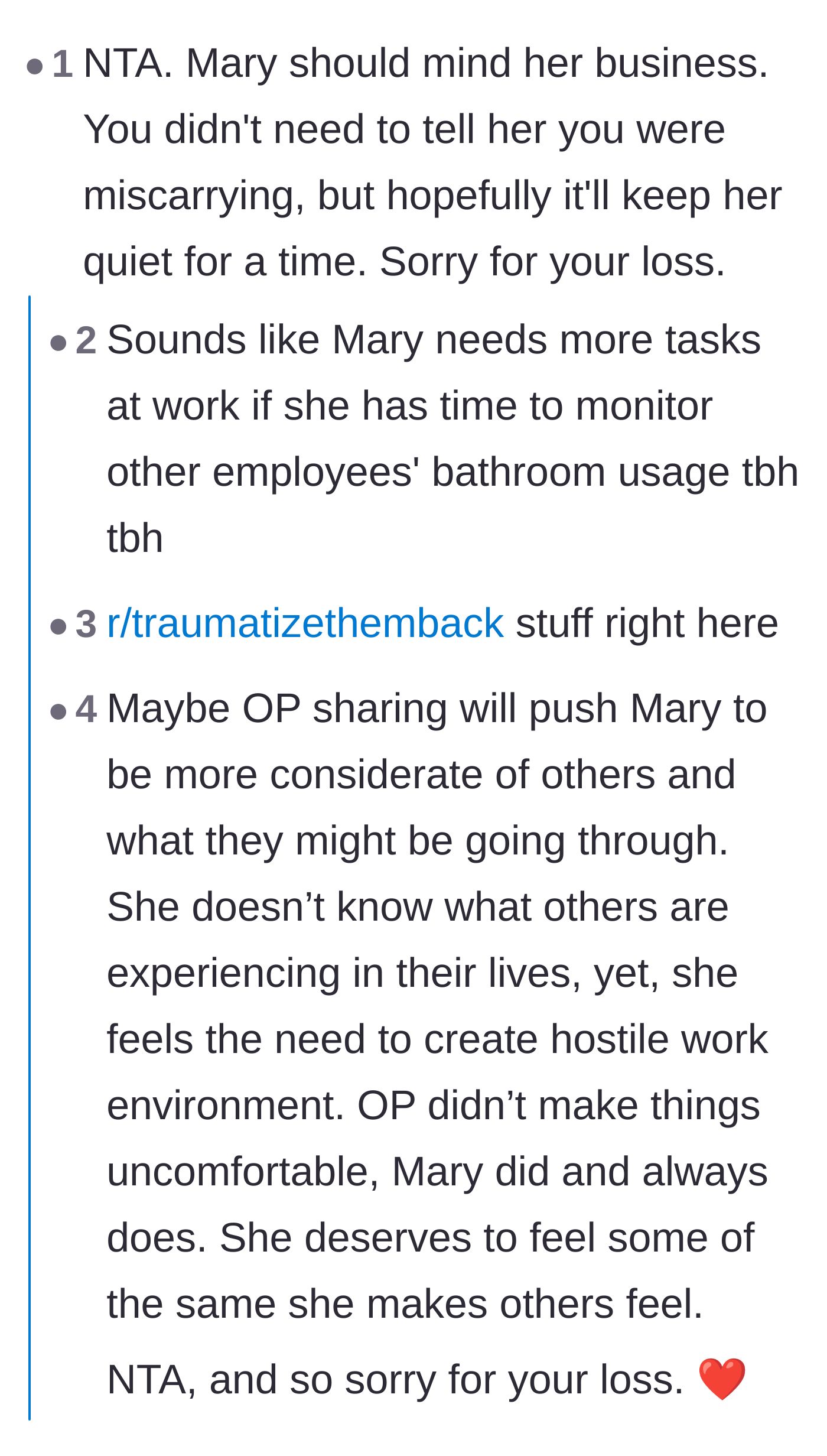 Comment thread 2 - A discussion on why bystanders often prefer victims to stay quiet rather than 'rocking the boat.'