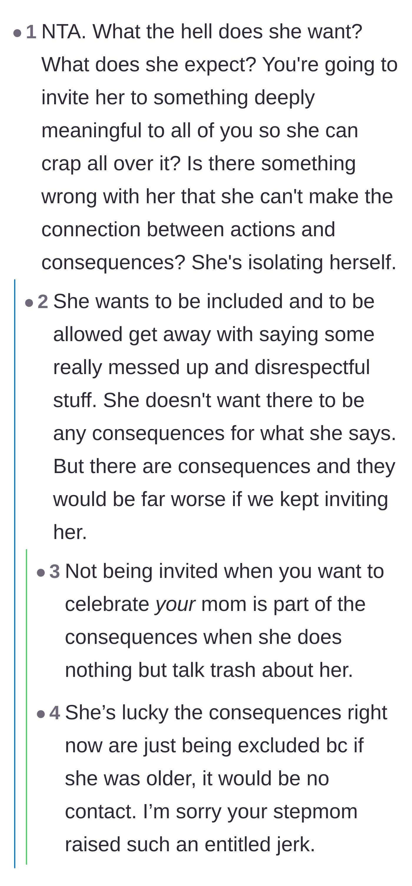 Comment thread 5 - Pointing out the absurdity of wanting to attend a memorial just to mock the person being remembered.