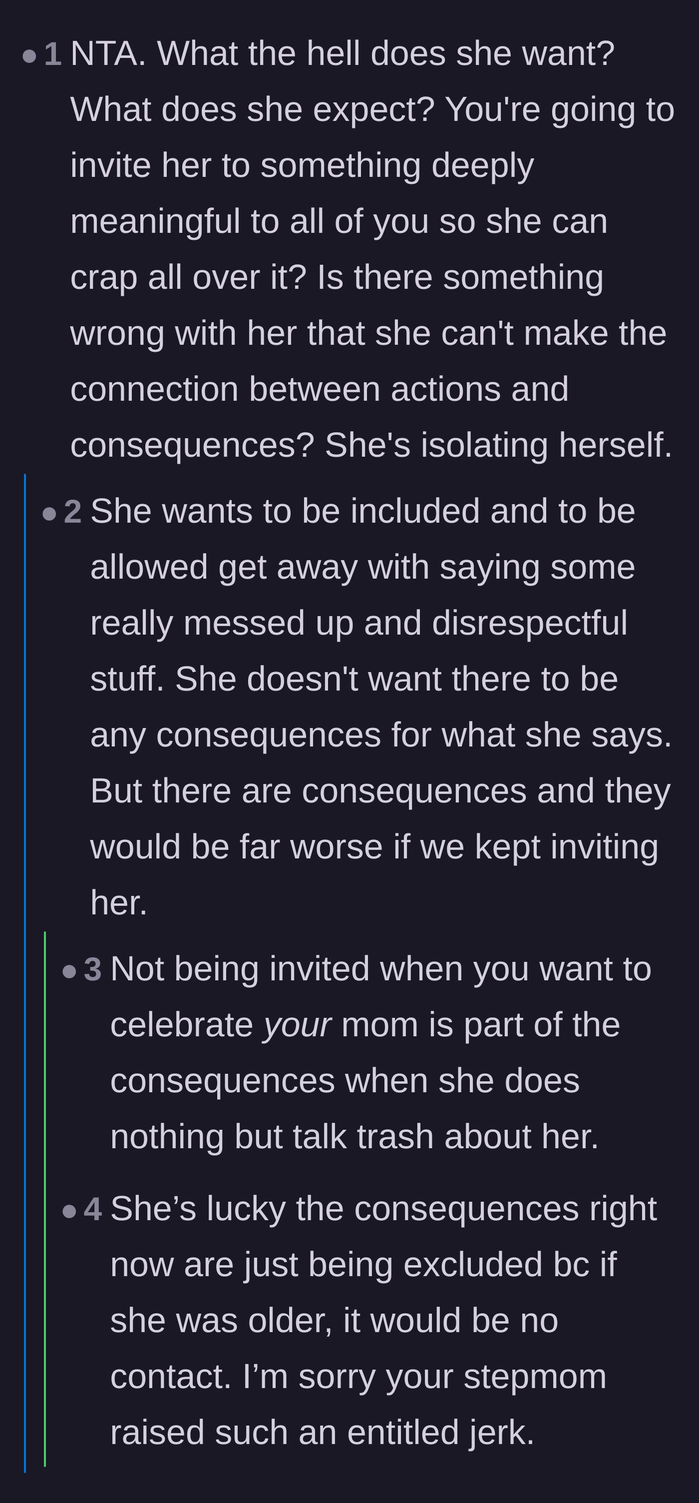 Comment thread 5 - Pointing out the absurdity of wanting to attend a memorial just to mock the person being remembered.