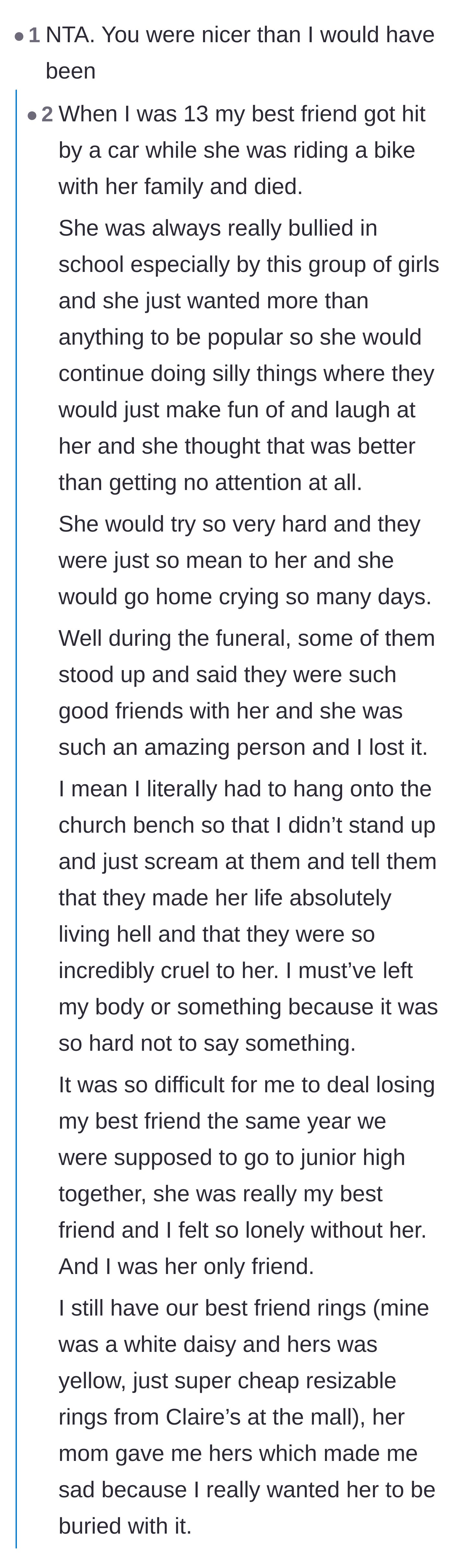 Comment thread 4 - Readers sharing their own heartbreaking stories about disrespectful behavior at funerals.