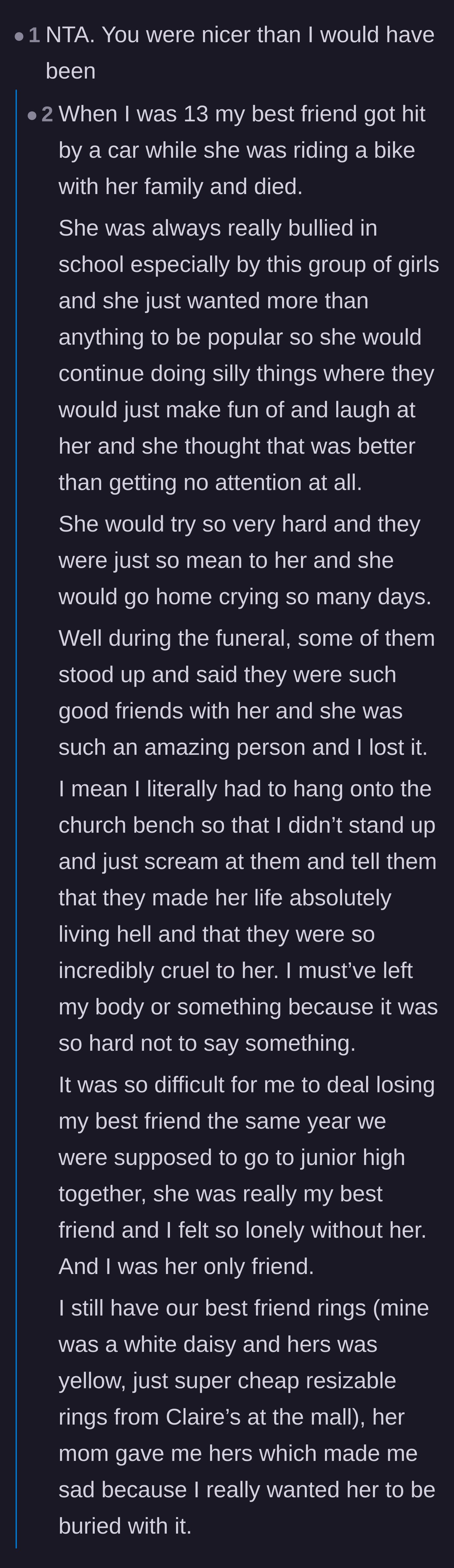 Comment thread 4 - Readers sharing their own heartbreaking stories about disrespectful behavior at funerals.
