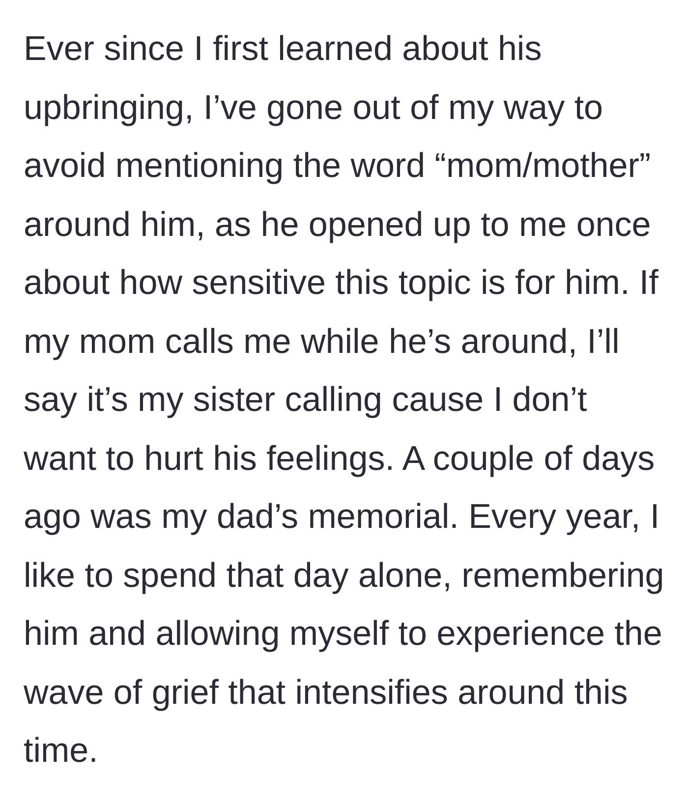 Story part 3 - A guy hiding his phone screen when his mom calls so his friend doesn't see.