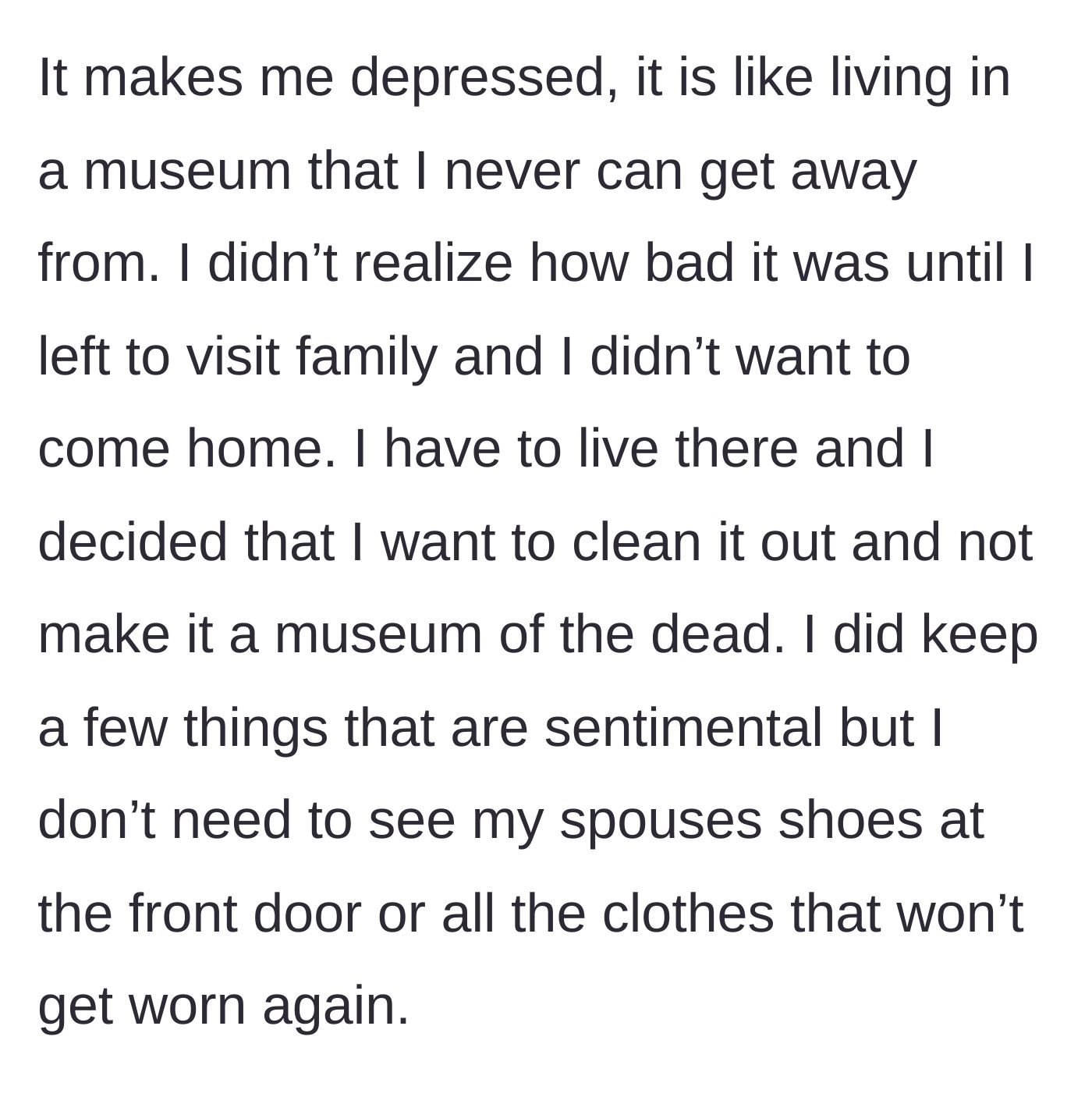 Story part 2 - A view of a front door with a deceased spouse's shoes still sitting where they were last left, serving as a constant reminder.