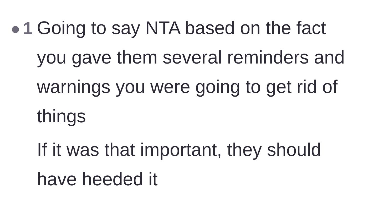 Comment thread 4 - A reader pointing out that the children ignored multiple clear reminders about the belongings.