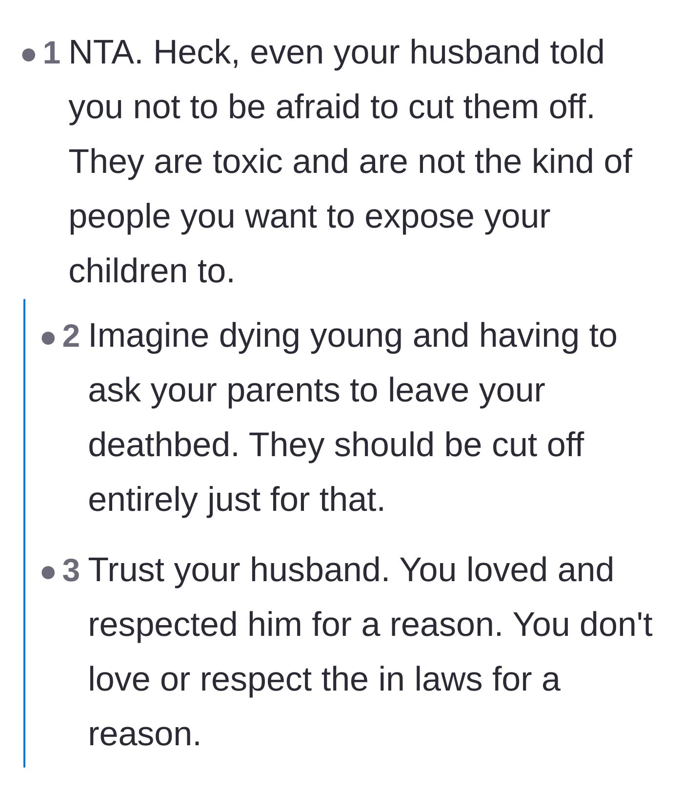 Comment thread 3 - The community emphasizes the profound tragedy of a dying man having to expel his parents from his room.