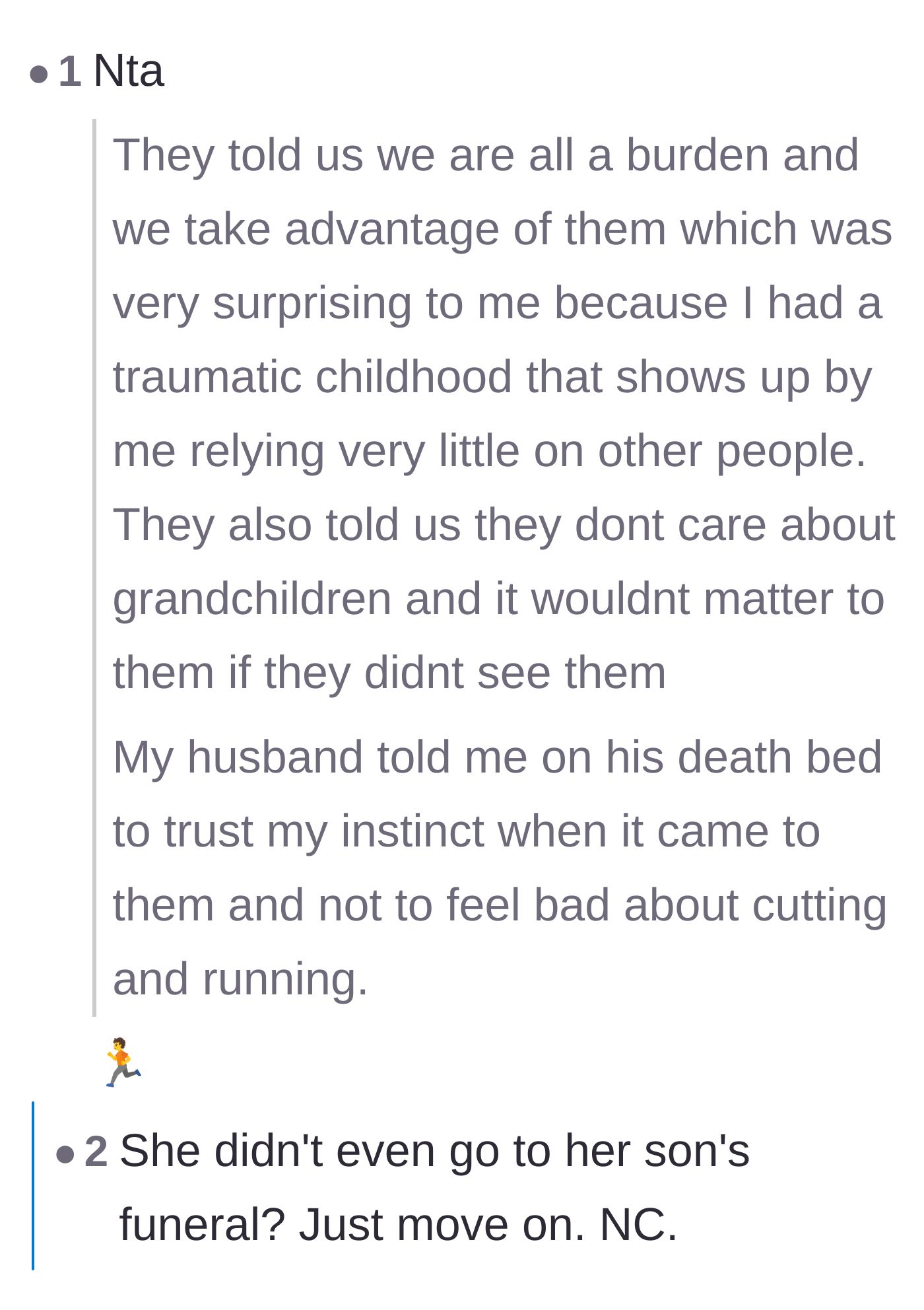 Comment thread 5 - Readers point out the glaring hypocrisy of a mother skipping her son's funeral while demanding access to his children.