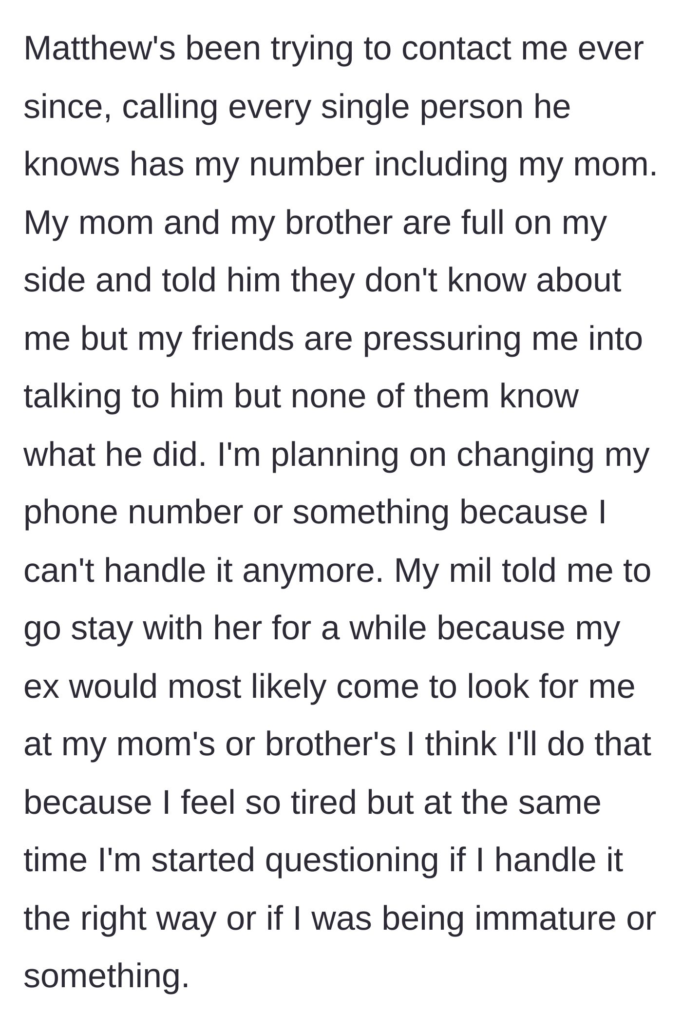 Story part 5 - A woman sits looking exhausted and overwhelmed as her phone screen lights up with countless missed calls and messages.