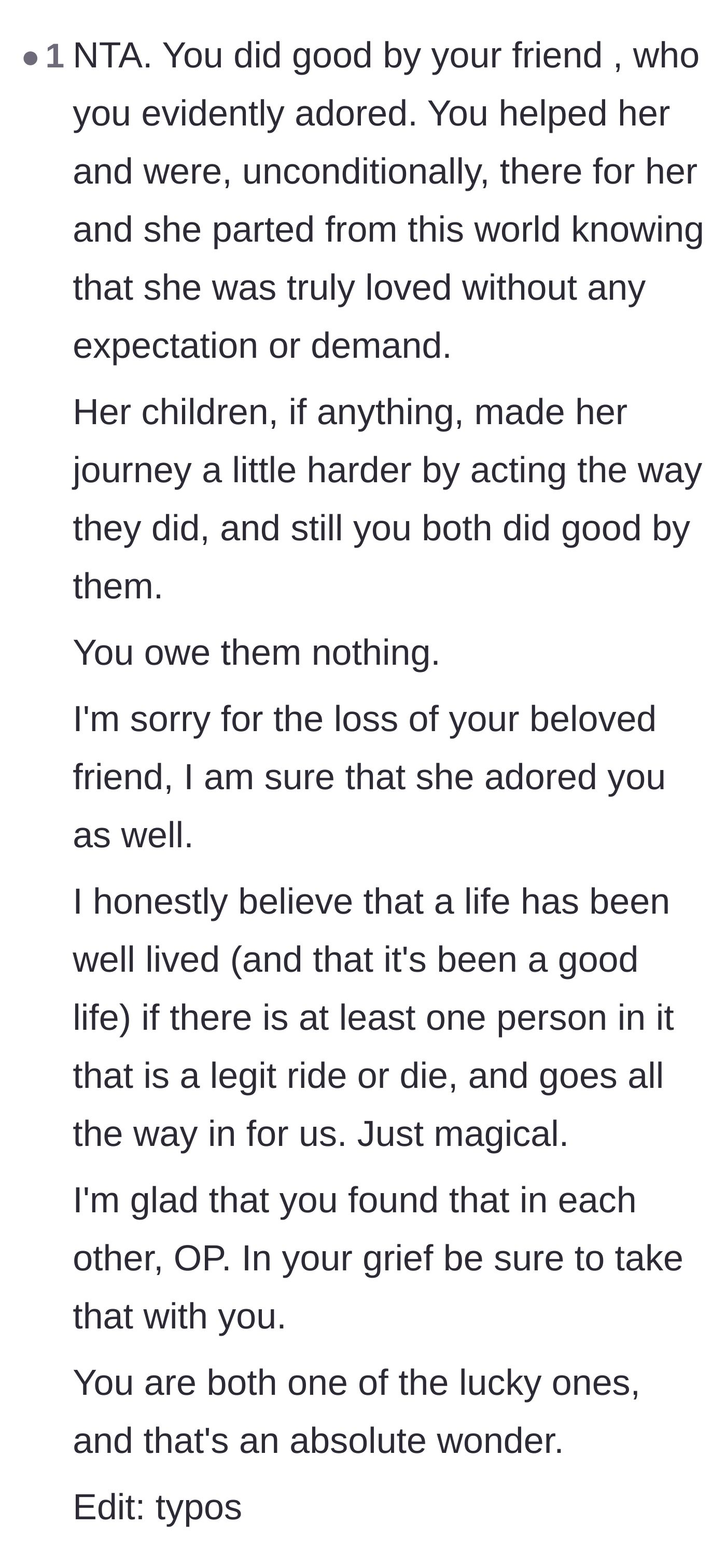Comment thread 6 - Reflections on the rare and beautiful forty-year bond between the two best friends.