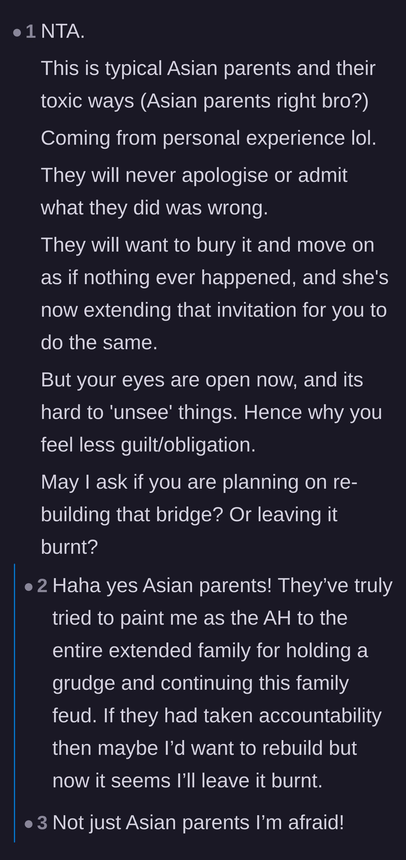 Comment thread 2 - A discussion about toxic cultural parenting norms and sweeping bad behavior under the rug