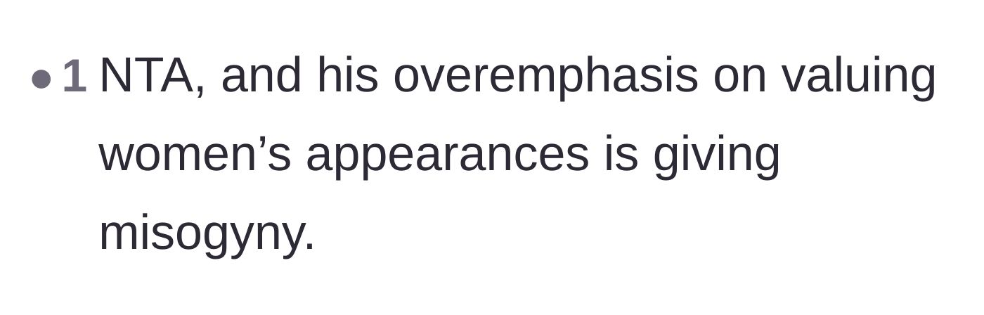 Comment thread 6 - Calling out the cousin's overemphasis on physical appearance as deeply rooted misogyny.