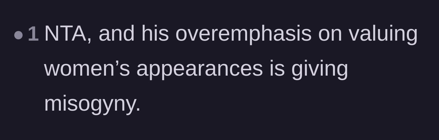 Comment thread 6 - Calling out the cousin's overemphasis on physical appearance as deeply rooted misogyny.