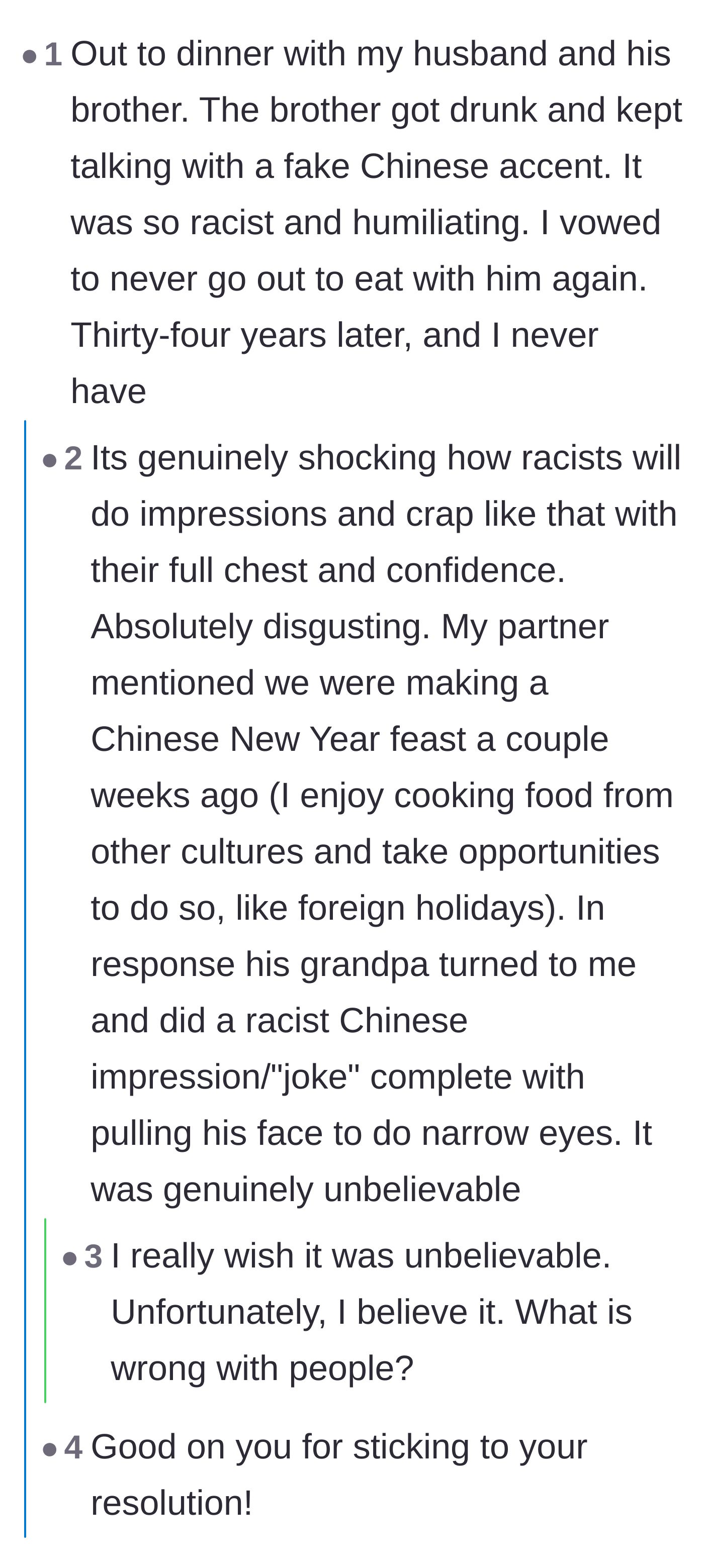 Comment thread where a reader shares their own story of cutting off a toxic in-law for 34 years