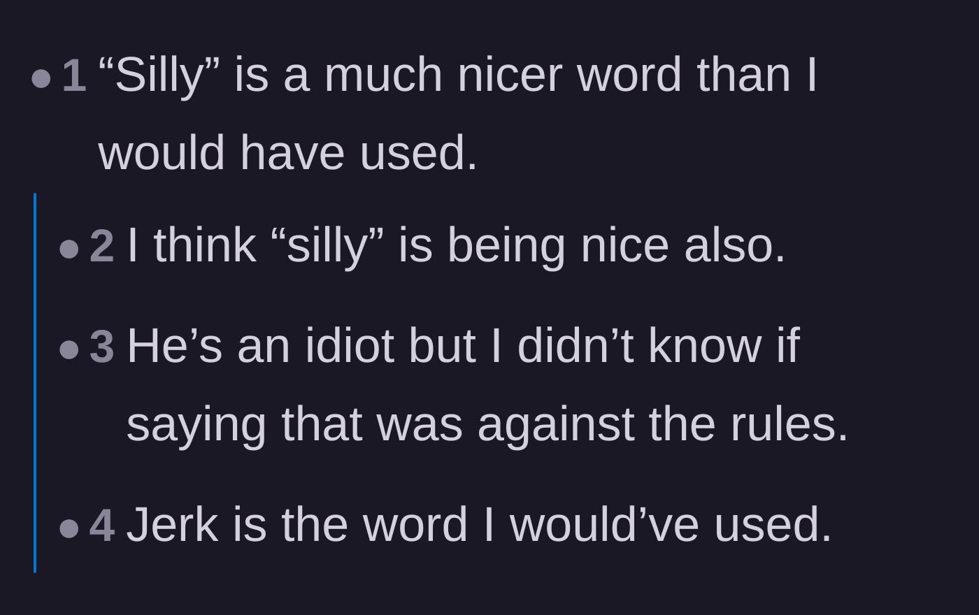 Comment thread 3 - Readers debating whether calling the father 'silly' was far too gentle of a reprimand for his ableist behavior.