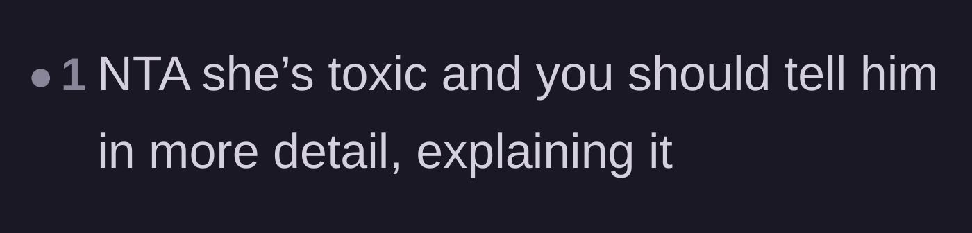 Comment thread 5 - A blunt verdict calling the girlfriend toxic and urging the main character to explain the situation clearly.