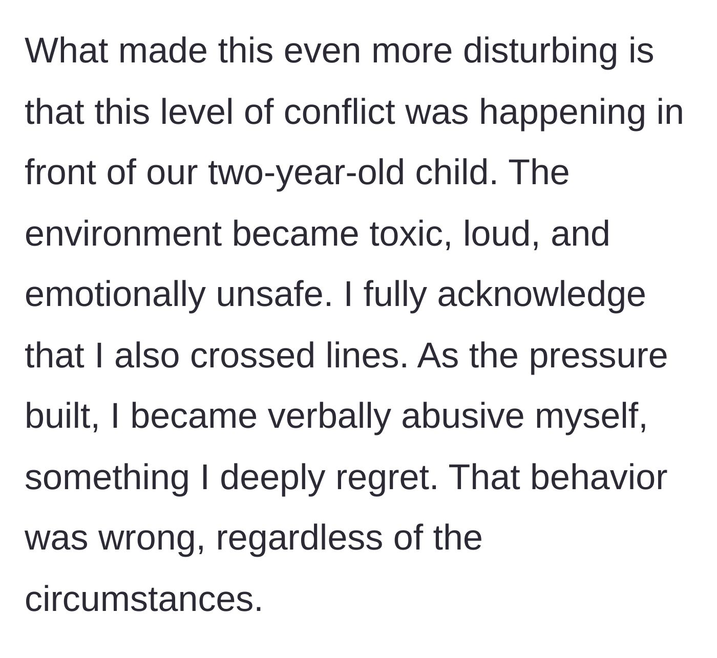 Story part 22 - The toxic conflict happens in front of their two-year-old child.