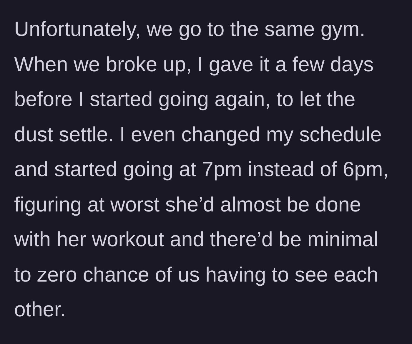 Story part 2 - A clock changing from 6 PM to 7 PM to avoid an encounter.