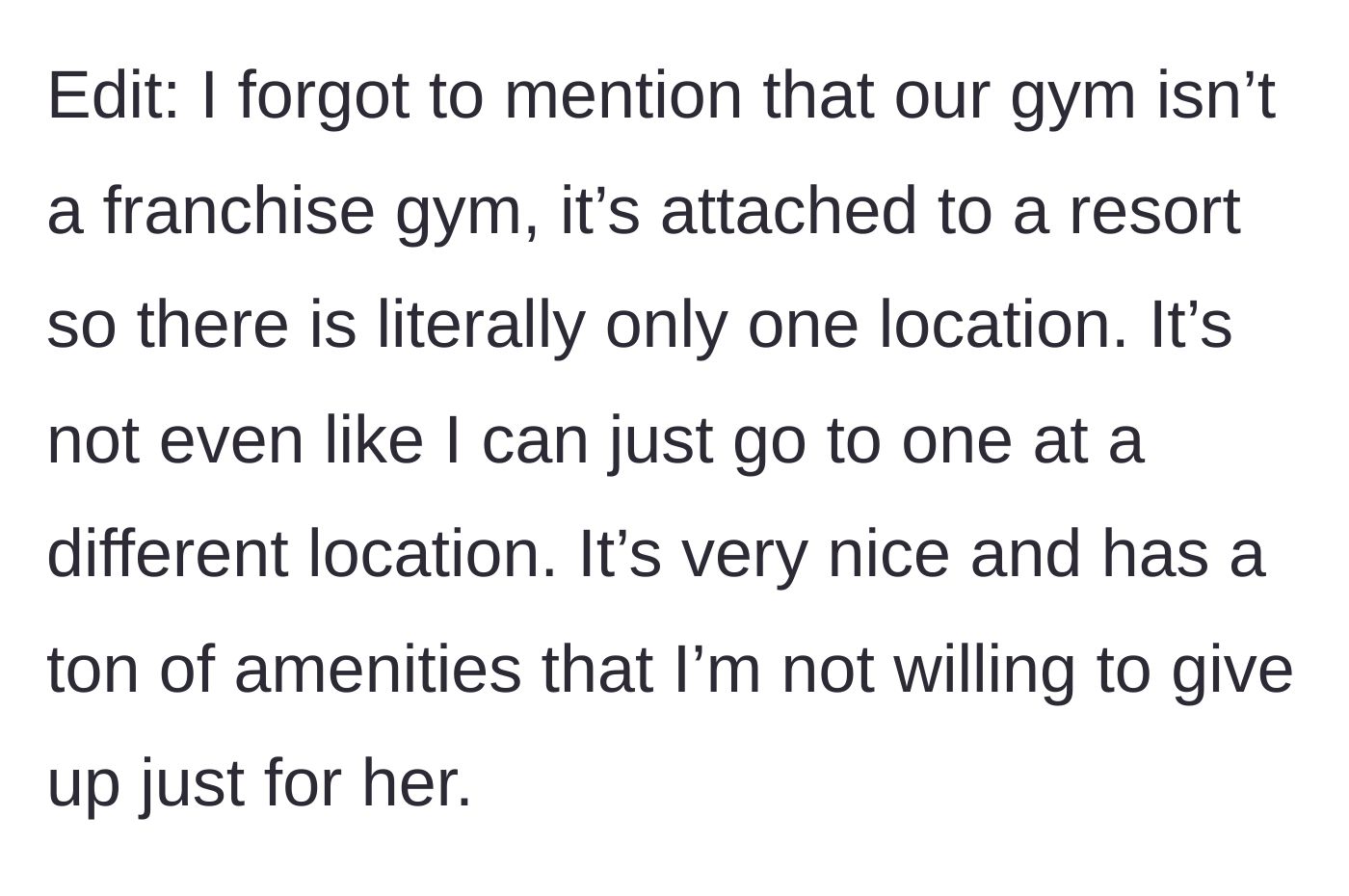 Story part 6 - A luxurious resort gym with premium amenities.
