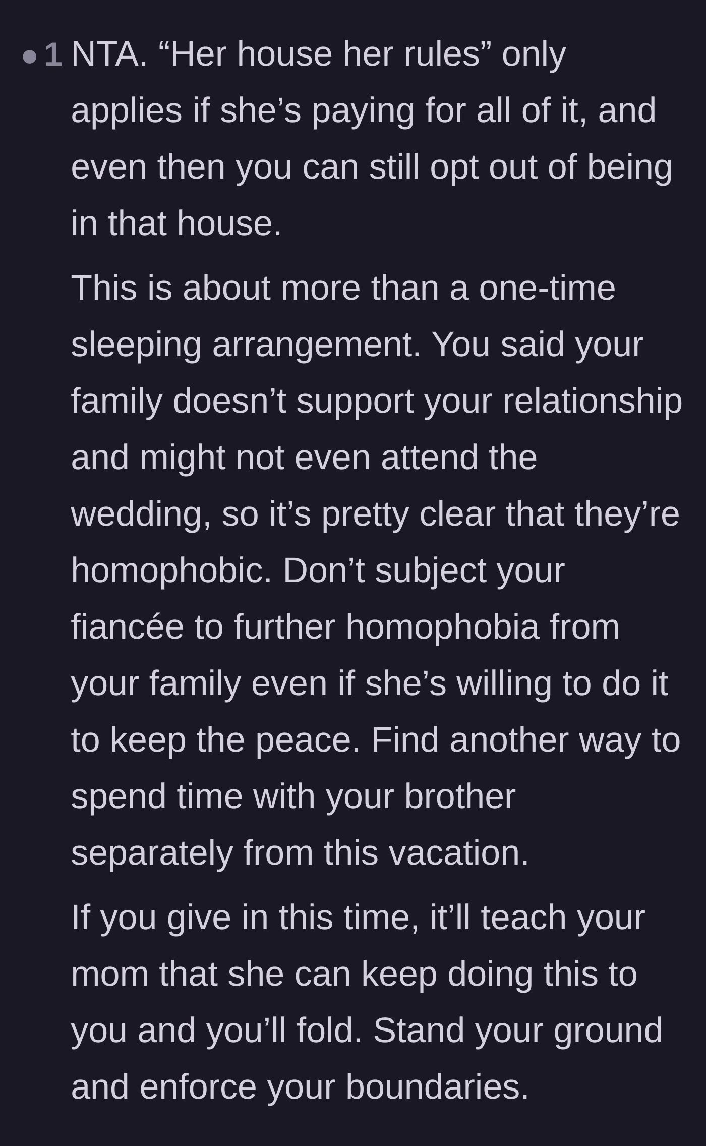 Comment thread 6 - Dismantling the mother's authority over a shared rental house