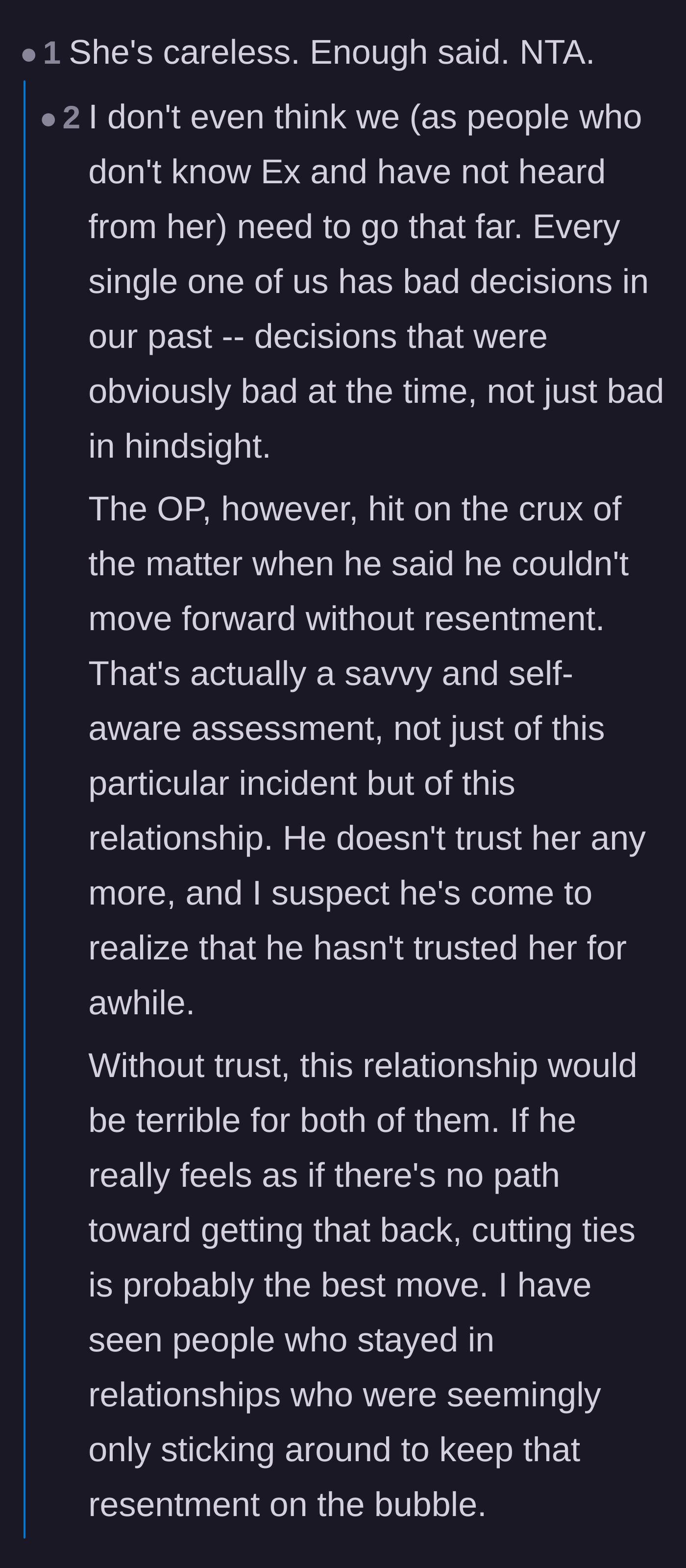 Comment thread 4 - A deep dive into the corrosive nature of resentment and why walking away was the most self-aware choice.