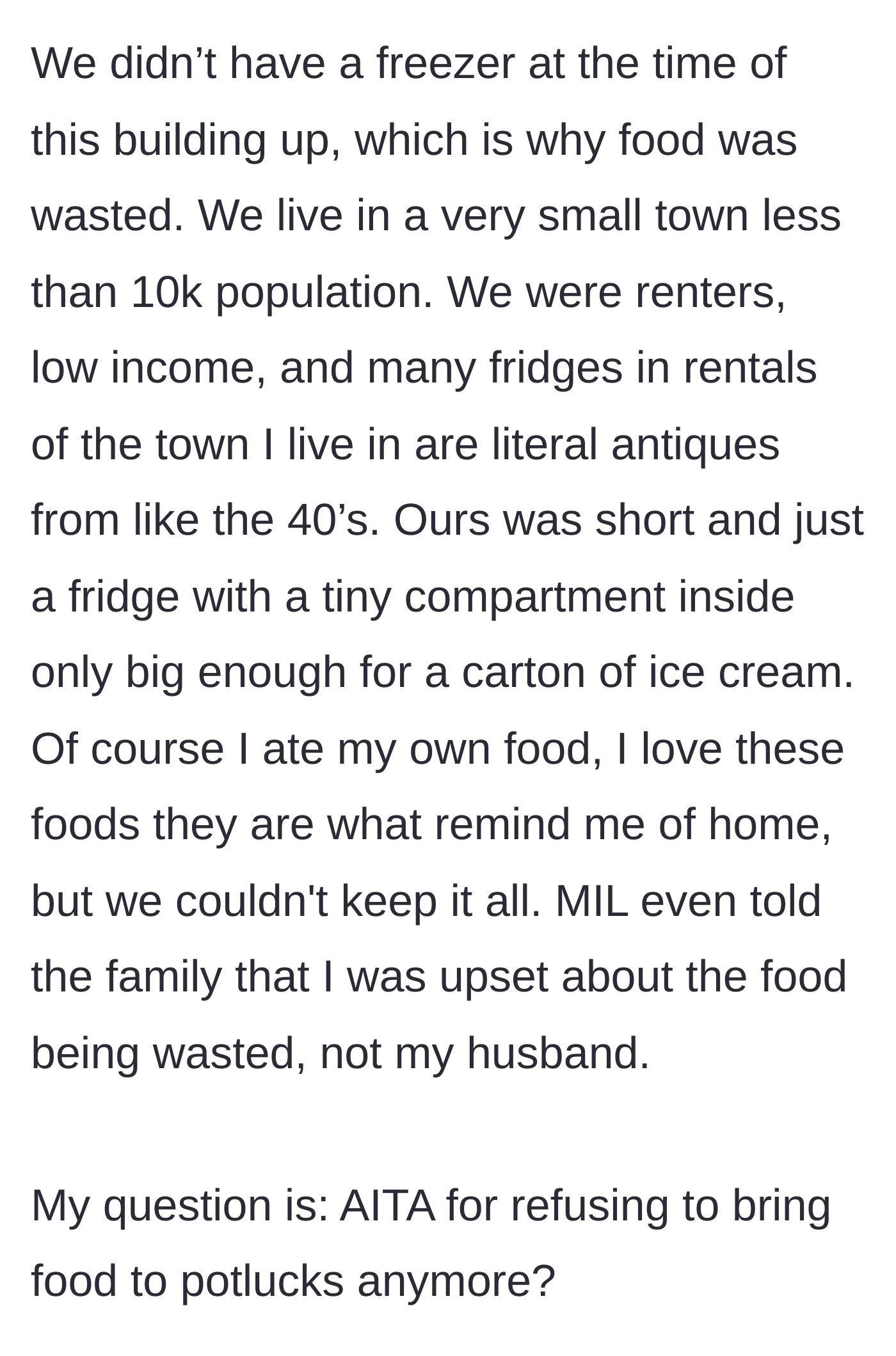 Story part 7 - A cramped, vintage 1940s refrigerator unable to hold leftover desserts.