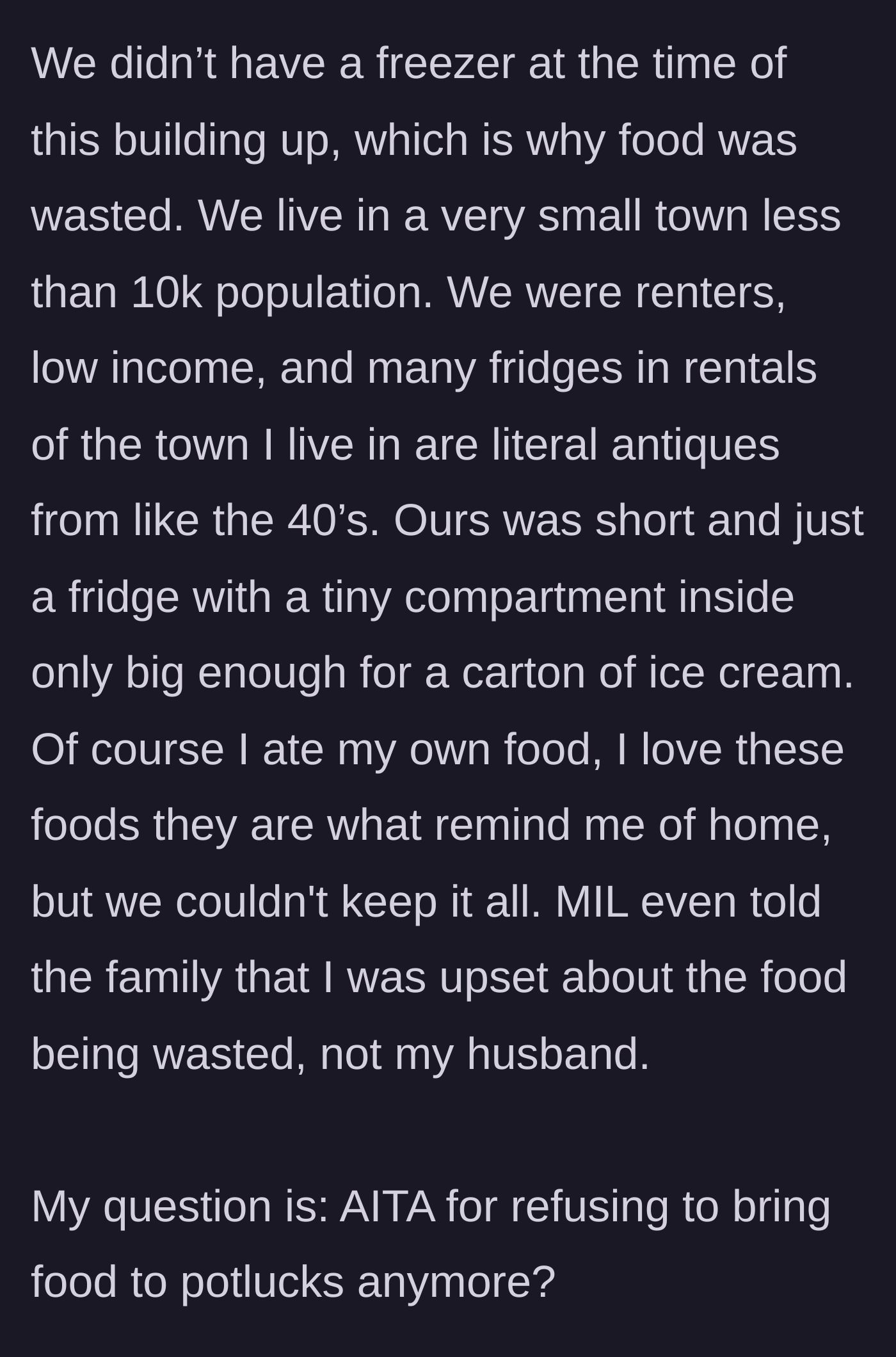 Story part 7 - A cramped, vintage 1940s refrigerator unable to hold leftover desserts.