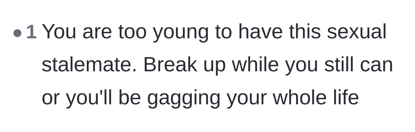 Comment thread 3 - Warnings about wasting her youth on a deeply unfulfilling marriage