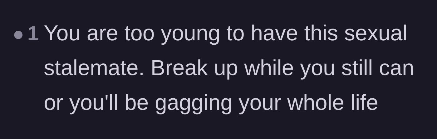 Comment thread 3 - Warnings about wasting her youth on a deeply unfulfilling marriage