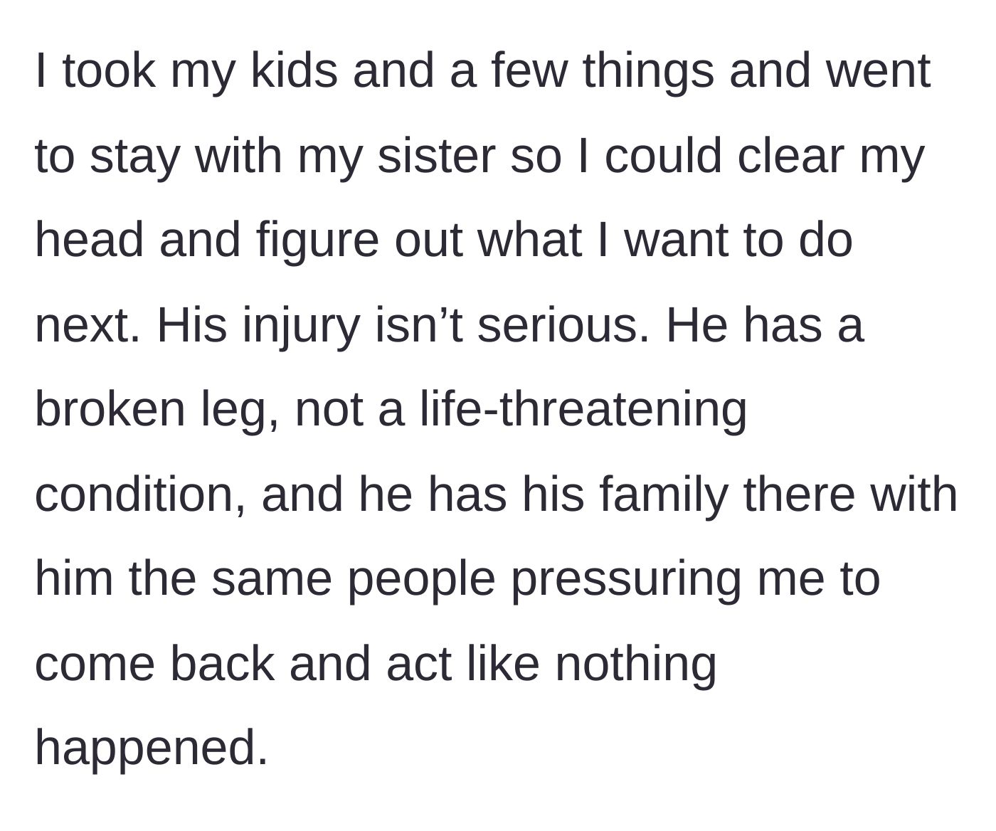 Story part 5 - A mother packing her bags and leaving with her children to seek refuge at her sister's house.