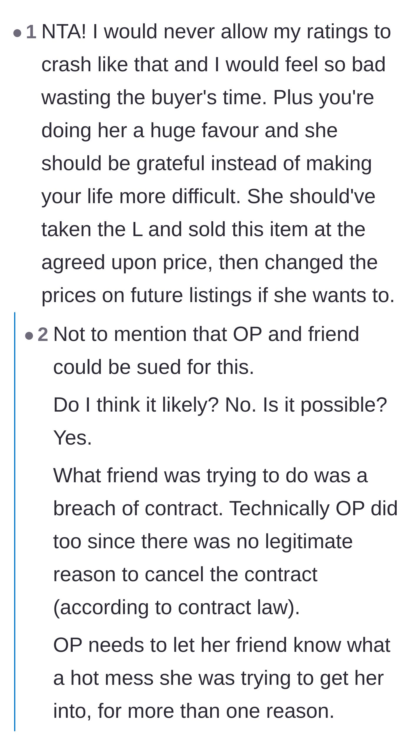 Comment thread 2 - Discussion on the seller's audacity and the real-world risks of bait-and-switch pricing.