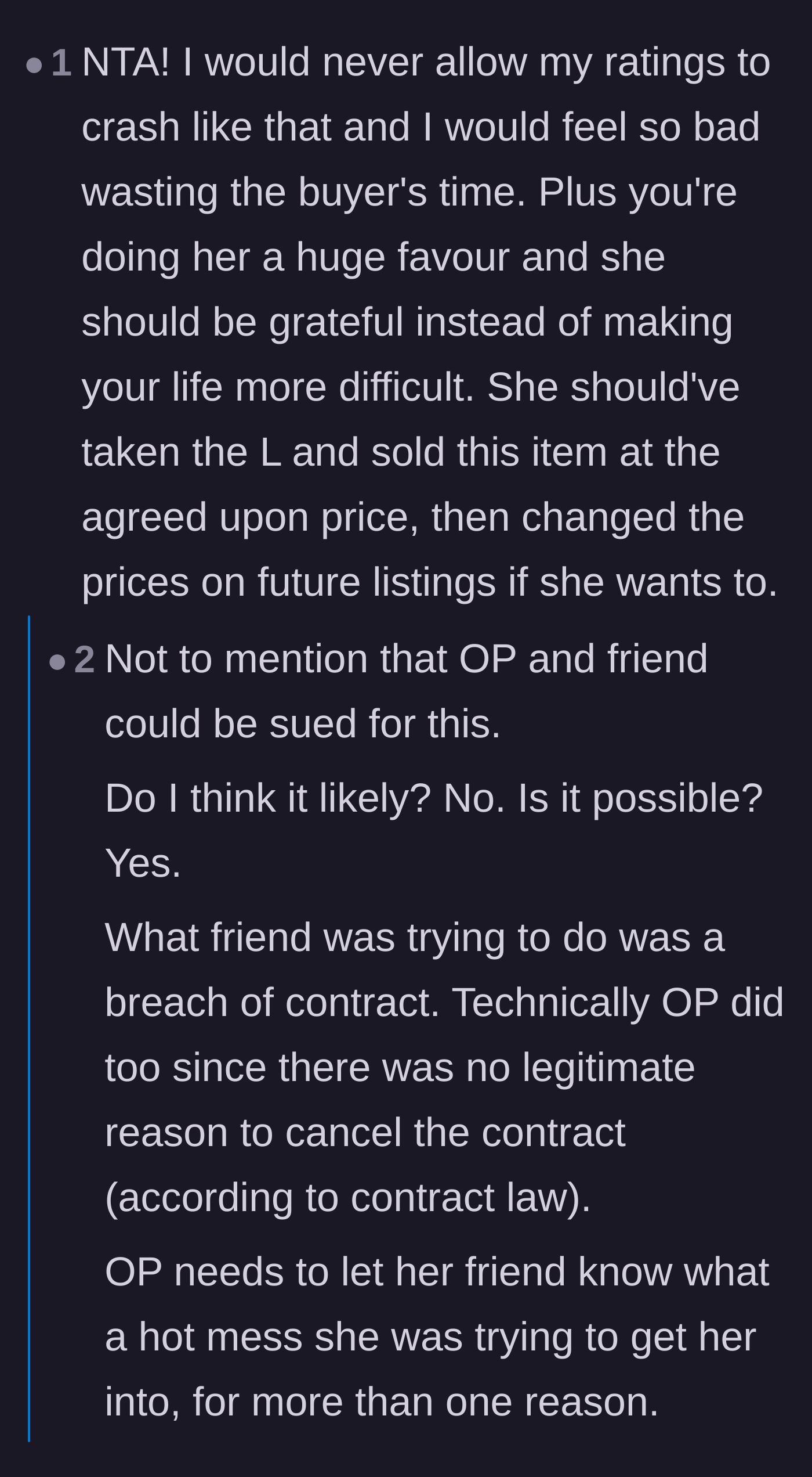Comment thread 2 - Discussion on the seller's audacity and the real-world risks of bait-and-switch pricing.