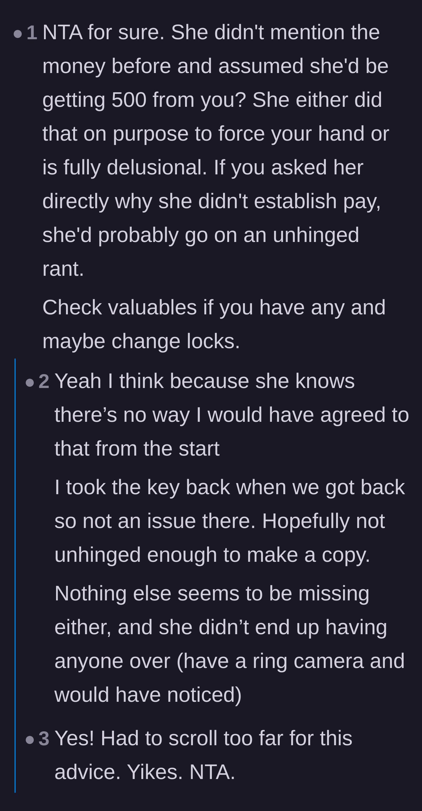Comment thread 5 - Urgent advice for the author to change her locks and streaming passwords just to be safe.