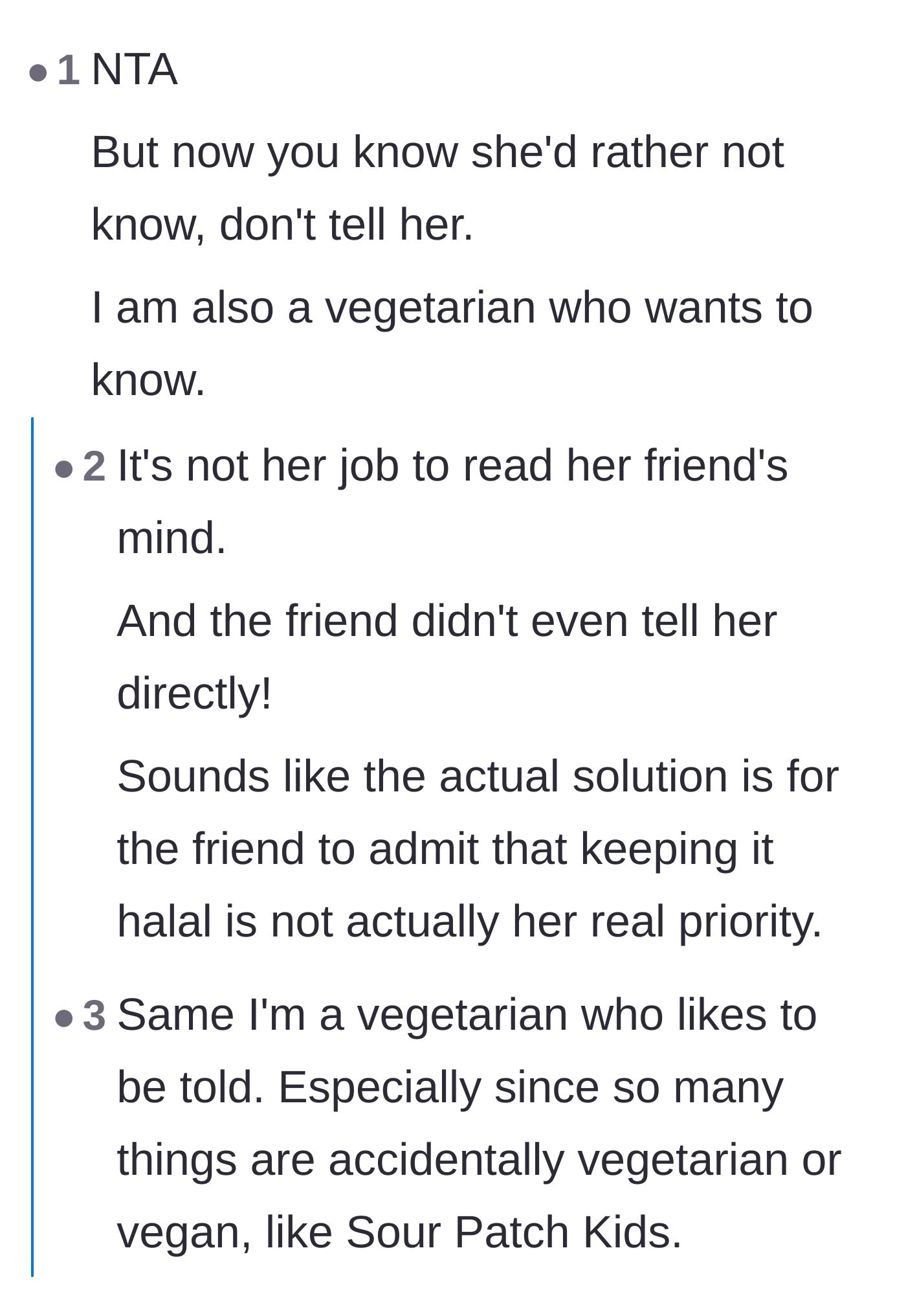 Comment thread 1 - A deep debate on religious loopholes, willful ignorance, and hidden ingredients in common foods.
