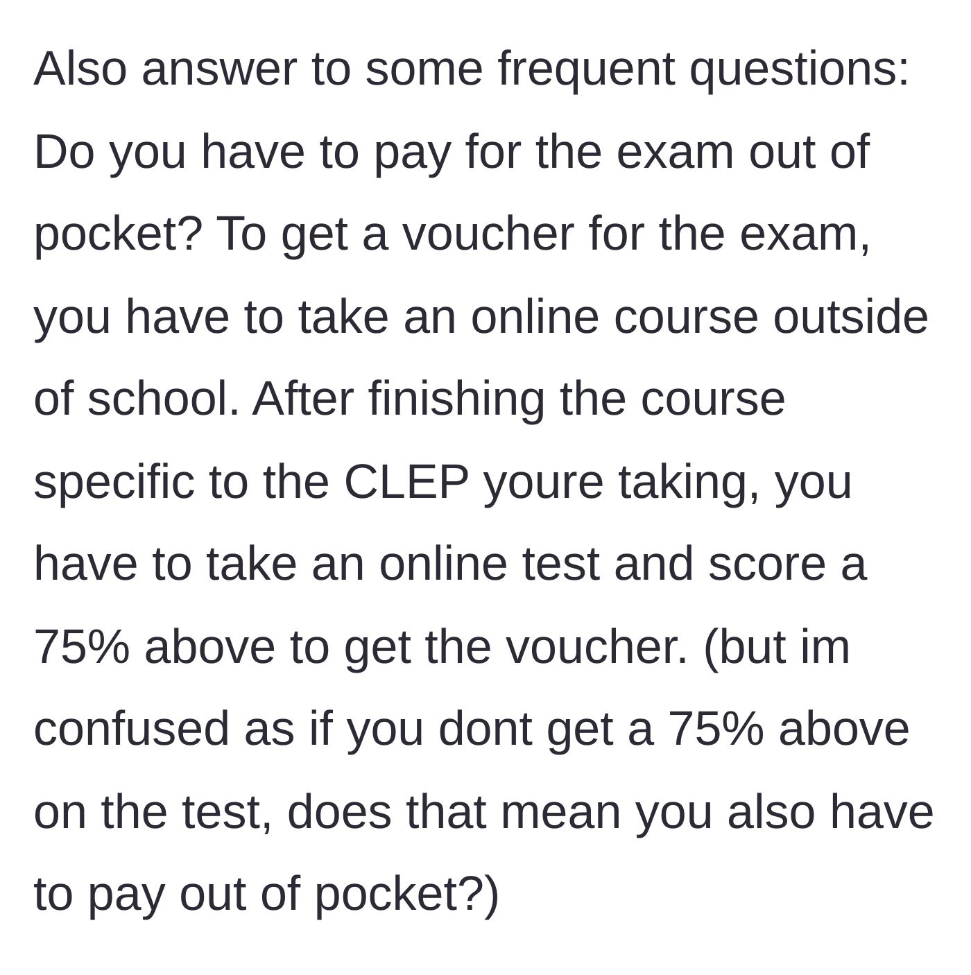 Story part 8 - Explanation of the hidden financial and academic hoops required to even take the exam.