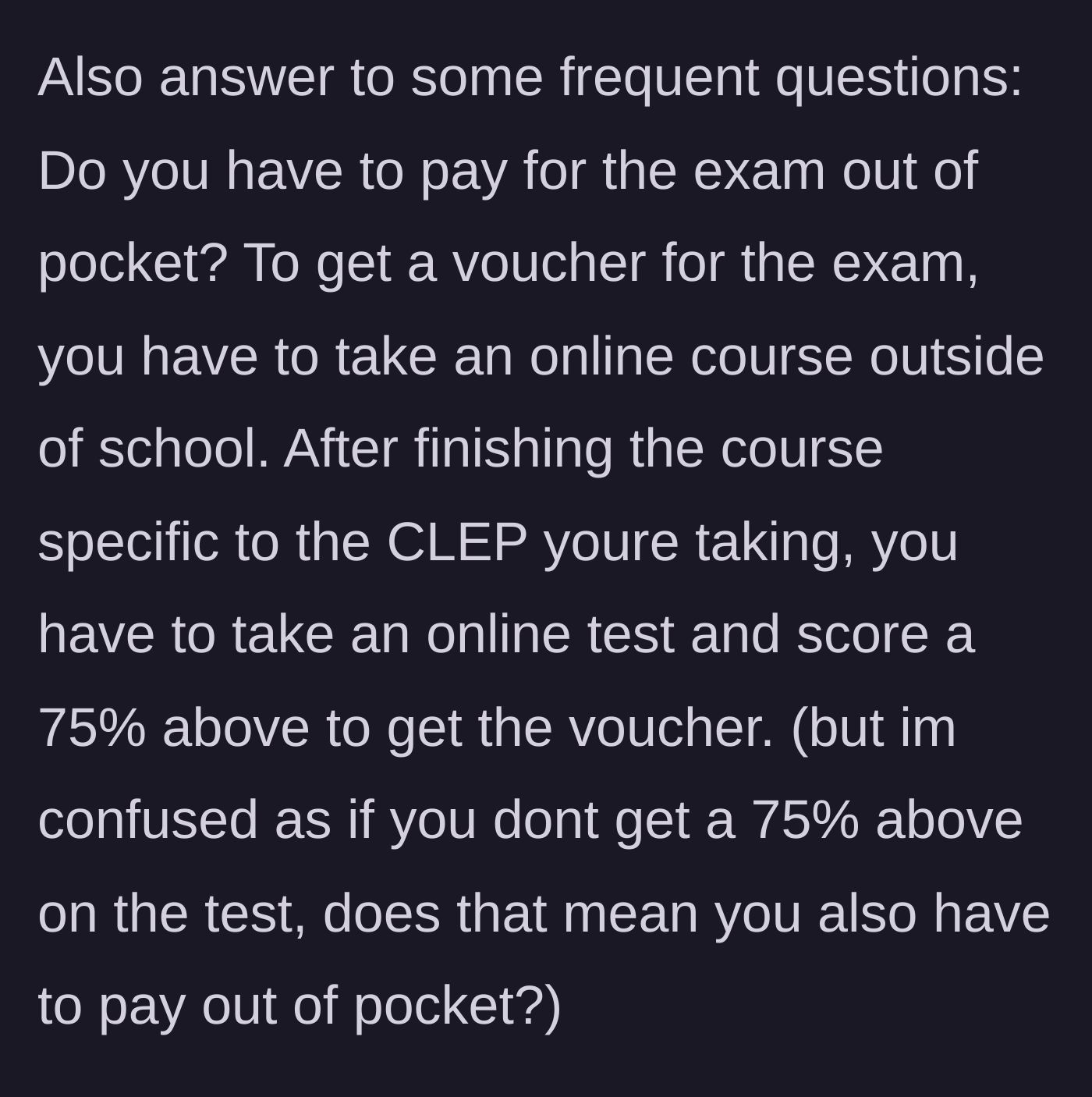 Story part 8 - Explanation of the hidden financial and academic hoops required to even take the exam.