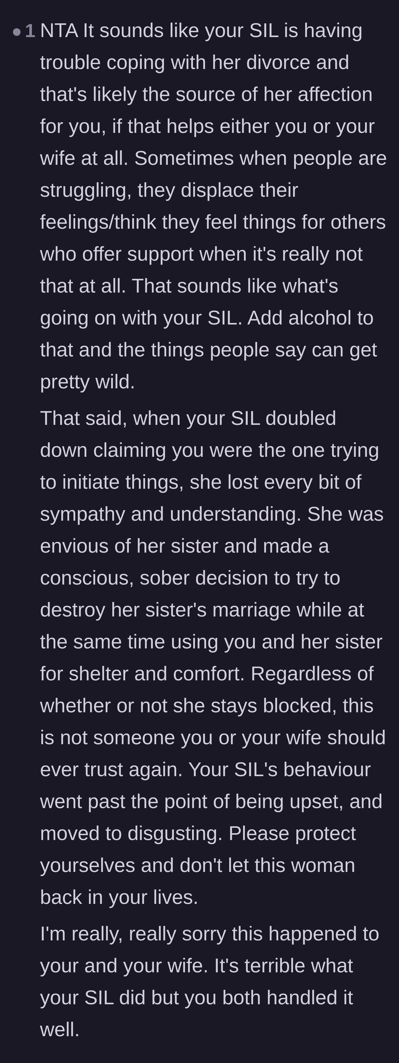 Comment thread 3 - A deep dive into the sister's displaced emotions and how her malicious lies erased all sympathy.