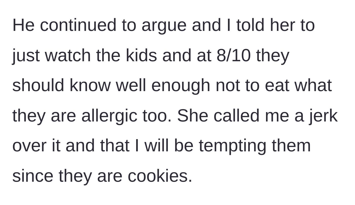 Story part 5 - Hostess tells daughter-in-law to watch her kids, prompting the daughter-in-law to call her a jerk for tempting them.