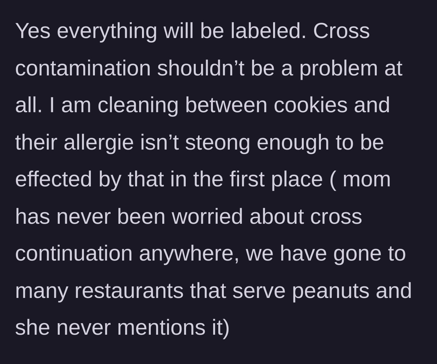Story part 8 - Hostess reveals the mom has never worried about cross-contamination at restaurants before.