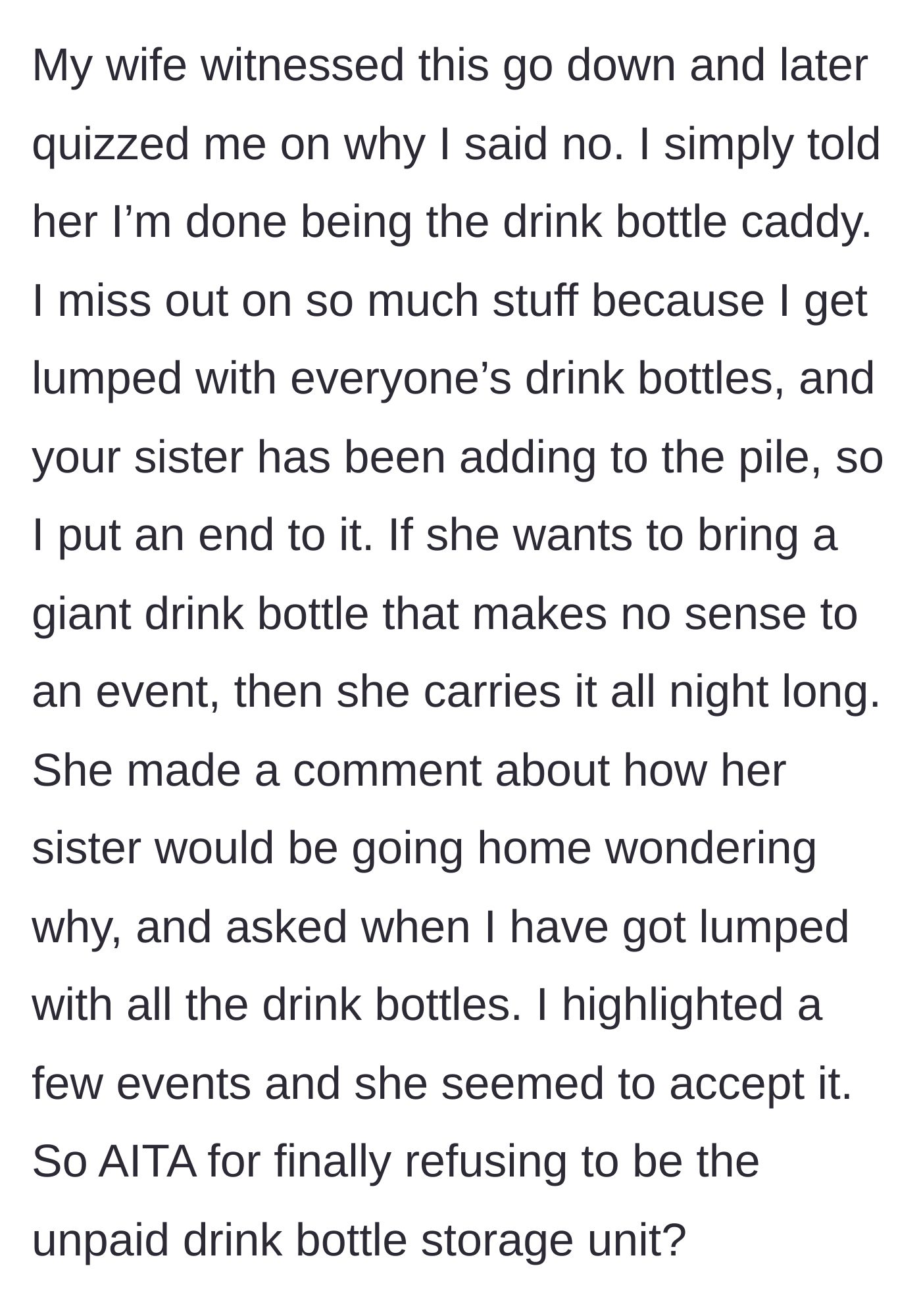 Story part 4 - A husband and wife having a serious whispering conversation in the audience of a dance concert about water bottle boundaries.
