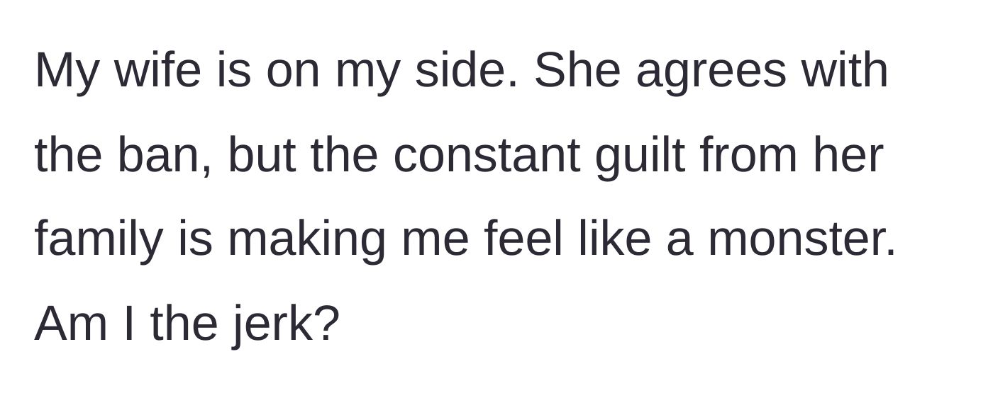 Story part 5 - The husband questions his actions despite his wife's support, overwhelmed by relentless family guilt.