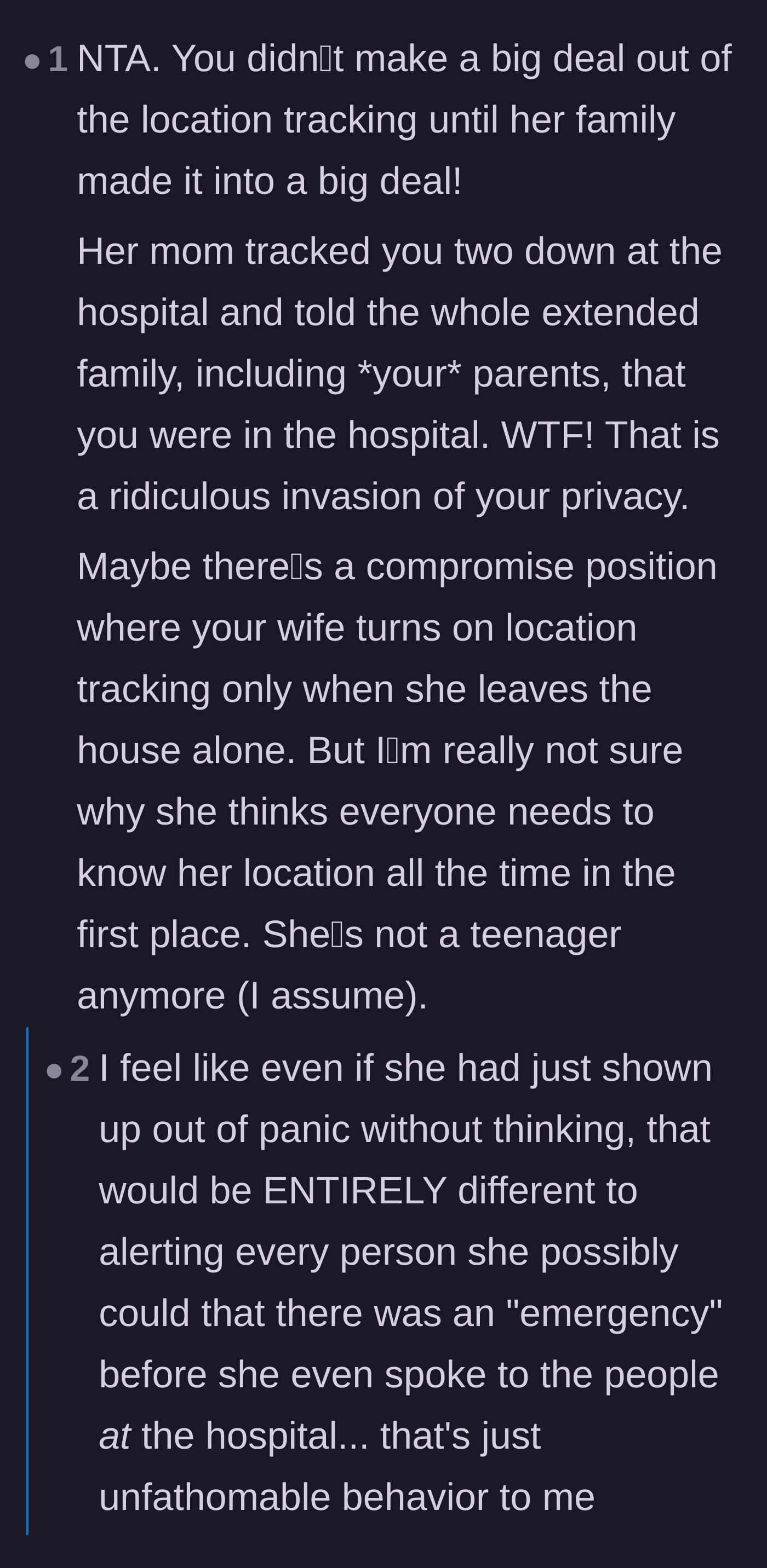Comment thread 3 - Highlighting how the mother-in-law's decision to alert the entire extended family was an unforgivable boundary violation.