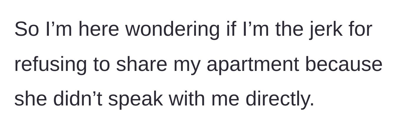 Story part 5 - The main character questions if they are wrong for refusing to share their home.