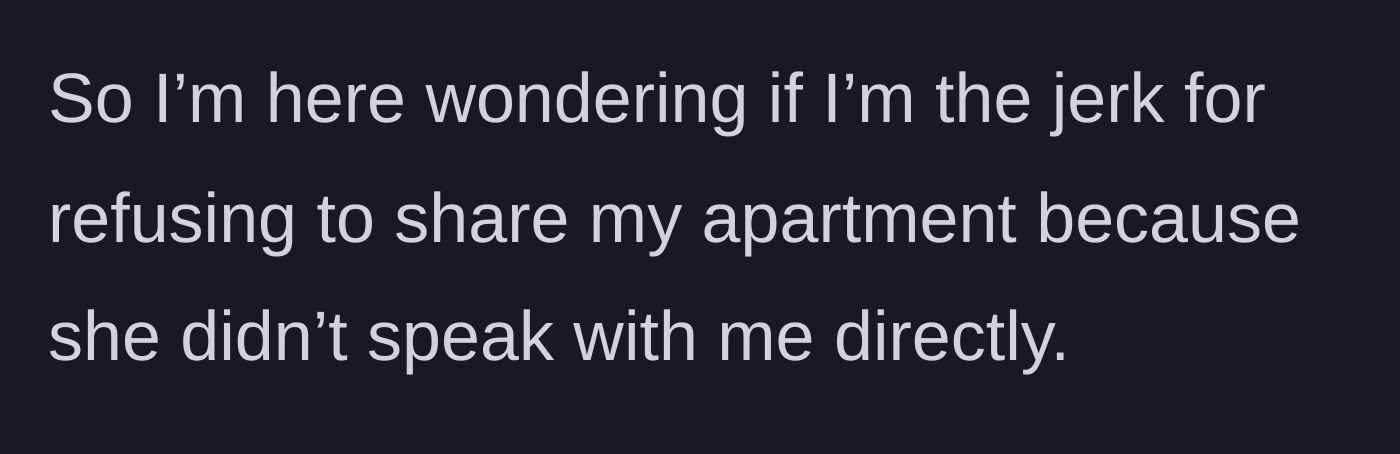 Story part 5 - The main character questions if they are wrong for refusing to share their home.