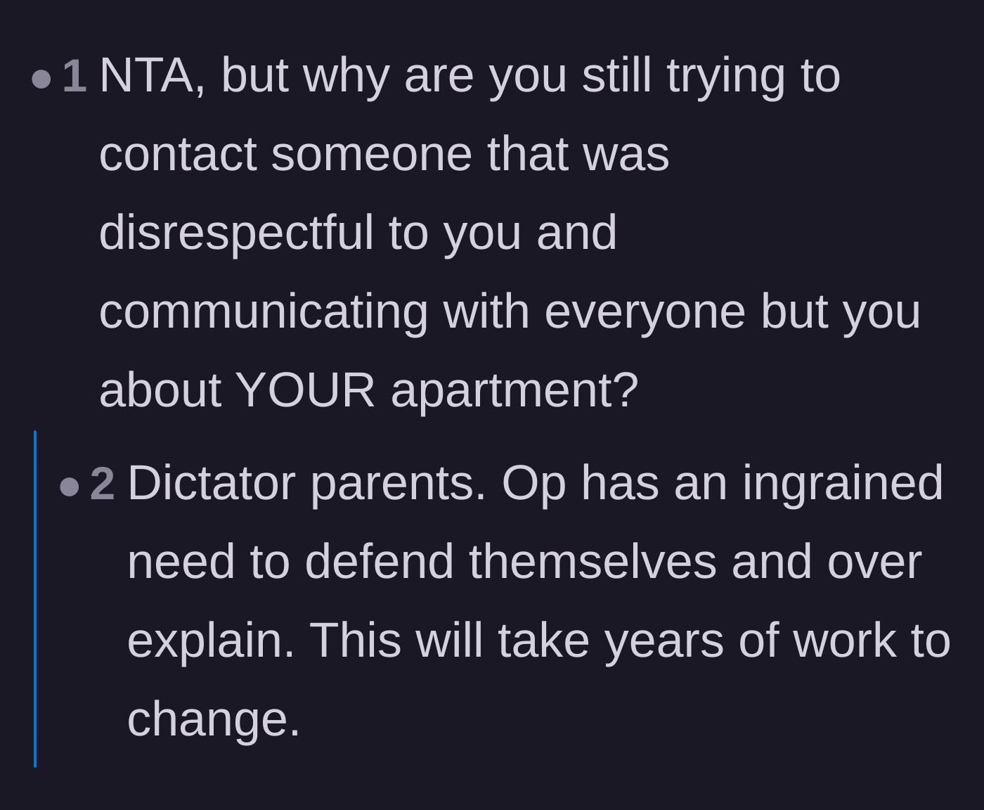 Comment thread 4 - A psychoanalysis of why the author felt the need to keep texting the sister-in-law