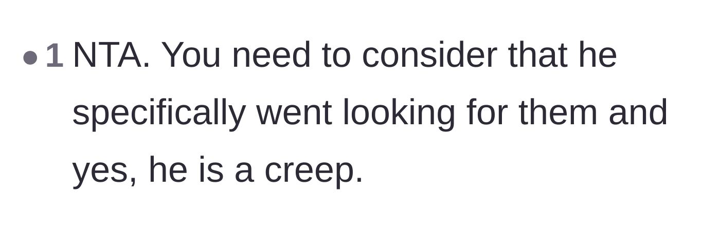 Comment thread 4 - A blunt assessment pointing out that the father intentionally searched for the explicit items.