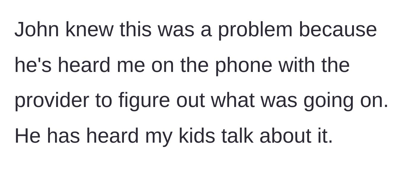 Story part 3 - The boyfriend silently watches the mother and kids struggle and stress over the broken internet.