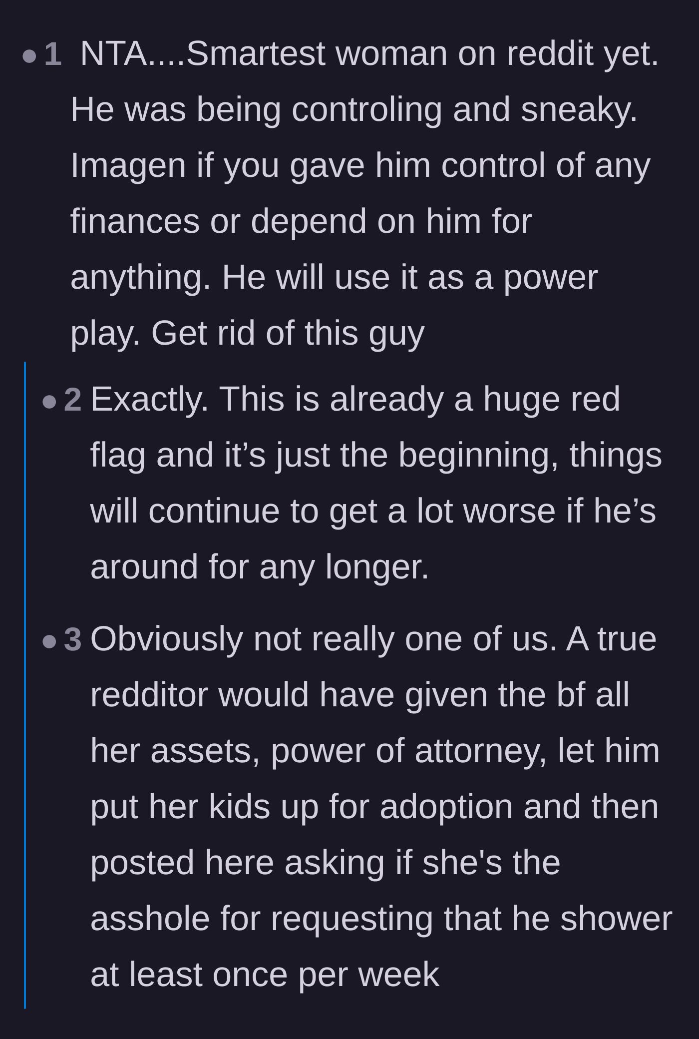 Comment thread 2 - A user jokes that a typical Redditor would have given the boyfriend power of attorney instead of evicting him.